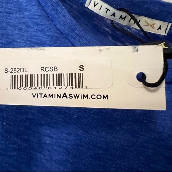 NWT Vitamin A Florence Eco Cotton Long Dress Swimsuit Cover Up in Blue S - Picture 12 of 13